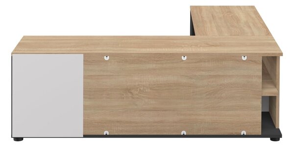 TV stolík v dekore duba v čierno-prírodnej farbe 130x46 cm Angle – TemaHome