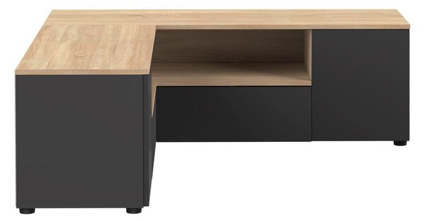 TV stolík v dekore duba v čierno-prírodnej farbe 130x46 cm Angle – TemaHome