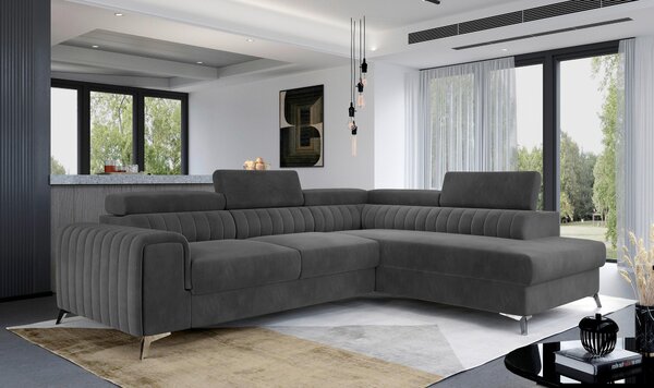 ROHOVÁ SEDAČKA, textil, antracitová MID.YOU - Sedačky, Online Only