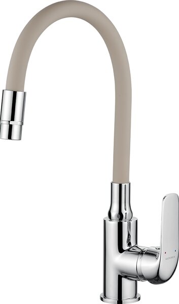 Kuchinox Drezová batéria Elza s flexibilným ramienkom a 2-funkčnou sprškou - BKE_462D, béžová mat/chróm