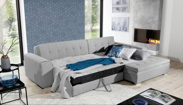 ROHOVÁ SEDAČKA, textil, sivá, biela MID.YOU - Sedačky, Online Only