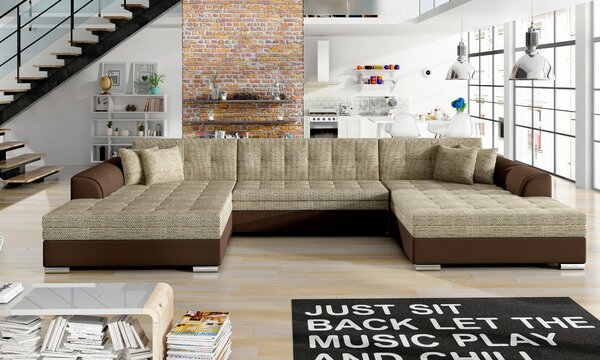 SEDACIA SÚPRAVA, textil, svetlohnedá, červenohnedá MID.YOU - Online Only obývacie izby, Online Only