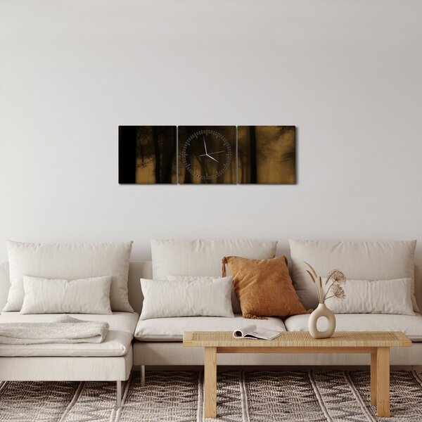 Obraz - Temný les (s hodinami) (90x30 cm)