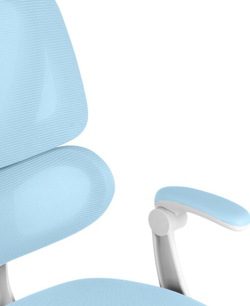 Detská otočná stolička Neoseat JUNI 023 — látka, prateľný poťah, modrá