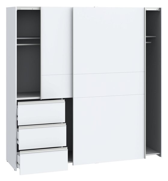 ŠAT. SKRIŇA S POSUV. DVERAMI, biela, 170/200/61 cm Carryhome - Skrine, Online Only
