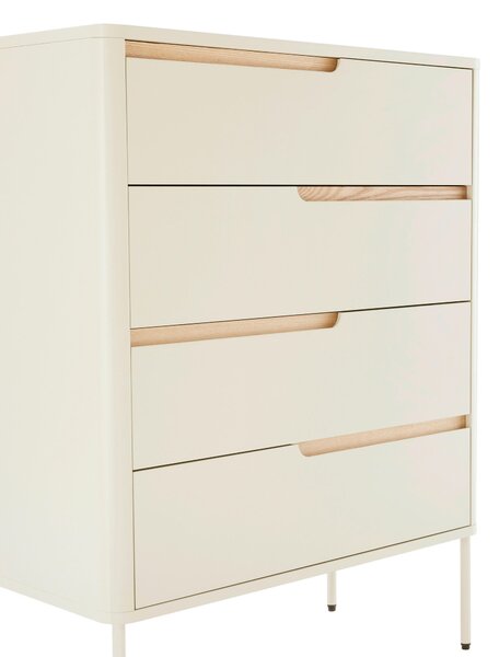 KOMODA, dub, sivobiela, 80/105/40 cm Carryhome - Komody, Online Only