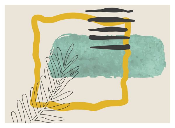 Obraz - Abstraktné listy N⁰2 (70x50 cm)