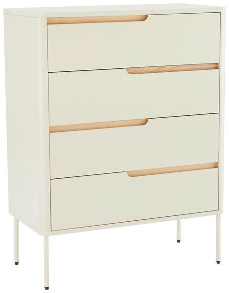 KOMODA, dub, sivobiela, 80/105/40 cm Carryhome - Komody, Online Only