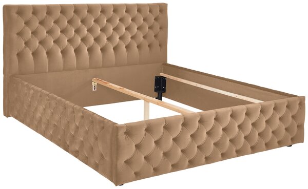 ČALÚNENÁ POSTEĽ, 140/200 cm, svetlohnedá home24 - Online Only spálne, Online Only