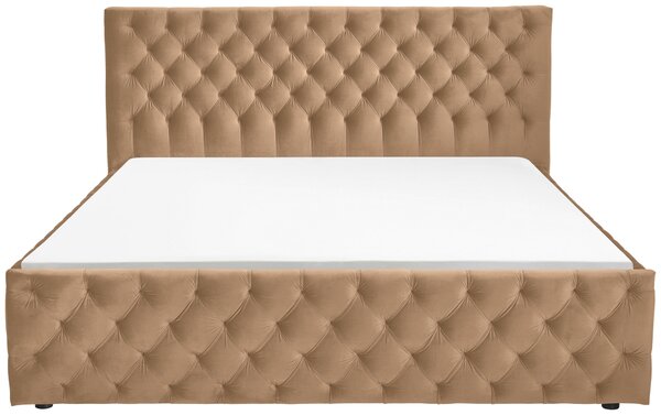 ČALÚNENÁ POSTEĽ, 140/200 cm, svetlohnedá home24 - Online Only spálne, Online Only