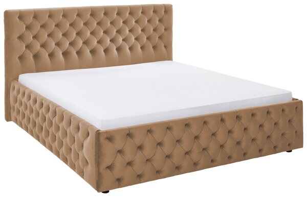 ČALÚNENÁ POSTEĽ, 140/200 cm, svetlohnedá home24 - Online Only spálne, Online Only