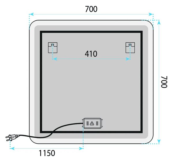 Rea Zrkadlo 70x70 cm s regulovateľným LED osvetlením HOM-01521