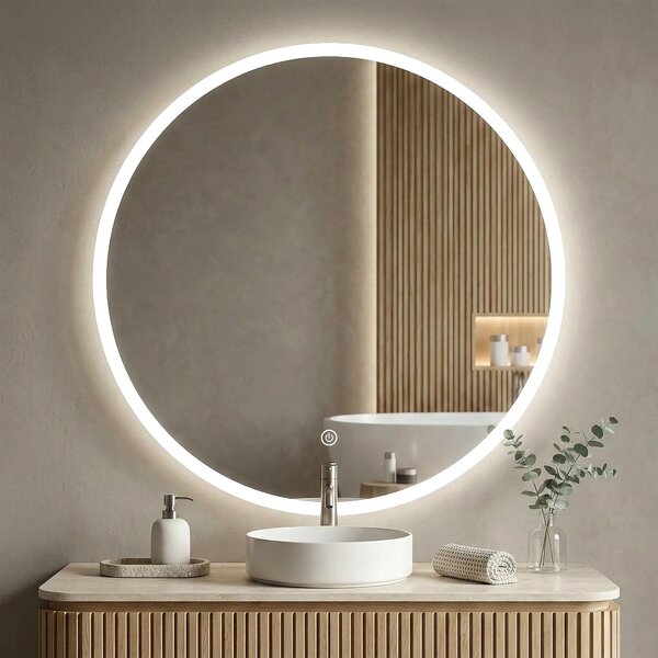 Rea Zrkadlo ⌀100 cm s regulovateľným LED osvetlením HOM-70005