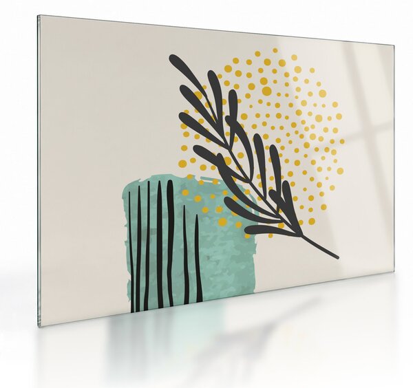 Sklenený obraz - Abstraktné listy N⁰3 (70x50 cm)