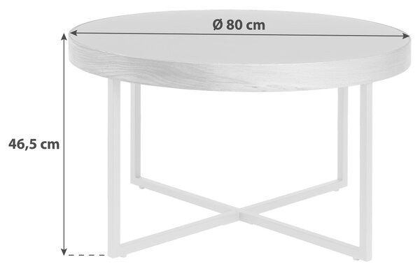 KONFERENČNÝ STOLÍK, prírodná farba, čierna, drevo, kov, kompozitné drevo, 80/46,5 cm - Stolíky do obývačky
