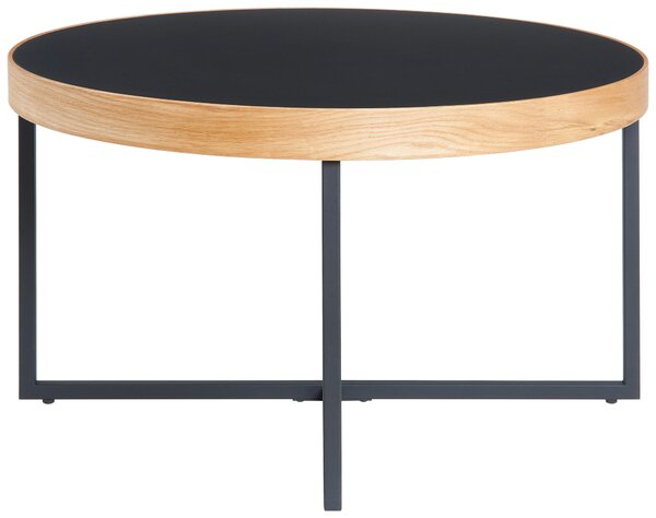 KONFERENČNÝ STOLÍK, prírodná farba, čierna, drevo, kov, kompozitné drevo, 80/46,5 cm - Stolíky do obývačky