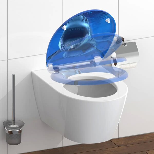 Eisl Sanitär WC sedátko Duroplast Soft Close Blue Shark 82371