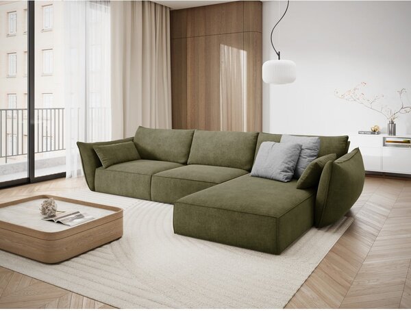 Zelená rohová pohovka (pravý roh) Vanda - Mazzini Sofas