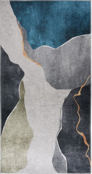 Modro-sivý umývateľný koberec 120x160 cm – Vitaus