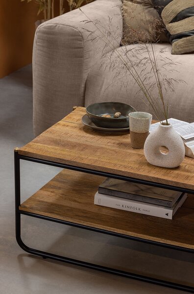 MUZZA Konferenčný stolík rikoko 120 x 51 cm hnedý