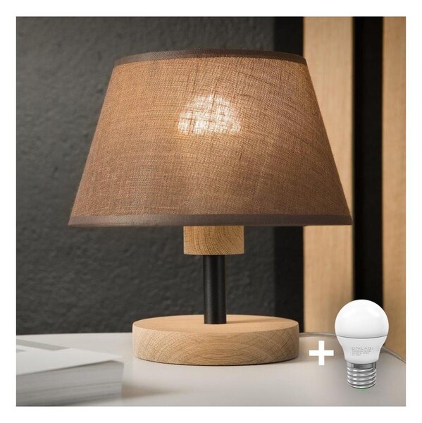 Brilagi - LED Stolná lampa ANTHONY 1xE14/40W/230V dub/hnedá