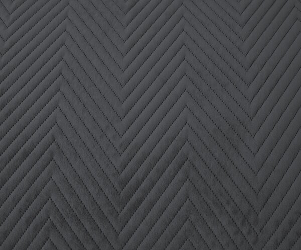 Tmavosivý zamatový prehoz na posteľ ARROW VELVET Rozmer: 170 x 210 cm