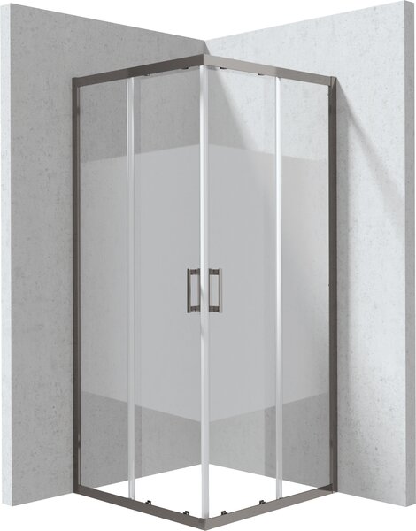 Deante Štvorcový sprchovací kút Funkia Evo 80x80 cm, vzor pás - KYC DE88P, titán - bez vaničky
