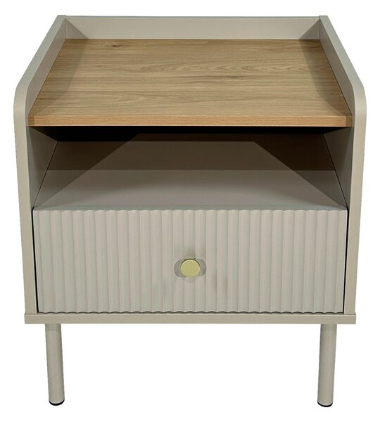 NOČNÝ STOLÍK, farba duba, svetlosivá, 50/54/40 cm Xora - Obývacie zostavy, Online Only