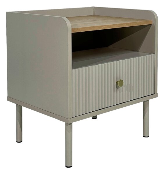 NOČNÝ STOLÍK, farba duba, svetlosivá, 50/54/40 cm Xora - Obývacie zostavy, Online Only