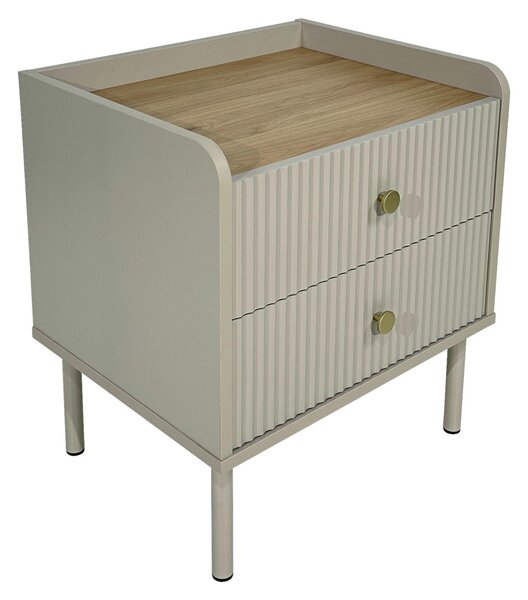 NOČNÝ STOLÍK, farba duba, svetlosivá, 50/54/40 cm Xora - Obývacie zostavy, Online Only