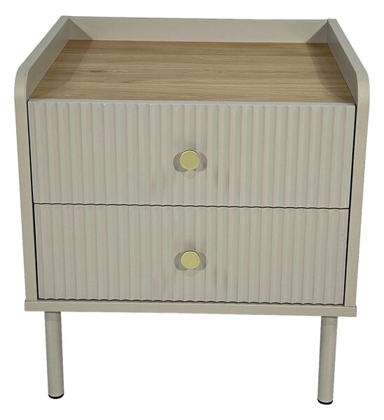 NOČNÝ STOLÍK, farba duba, svetlosivá, 50/54/40 cm Xora - Obývacie zostavy, Online Only