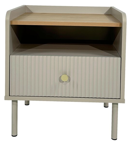 NOČNÝ STOLÍK, farba duba, svetlosivá, 50/54/40 cm Xora - Obývacie zostavy, Online Only