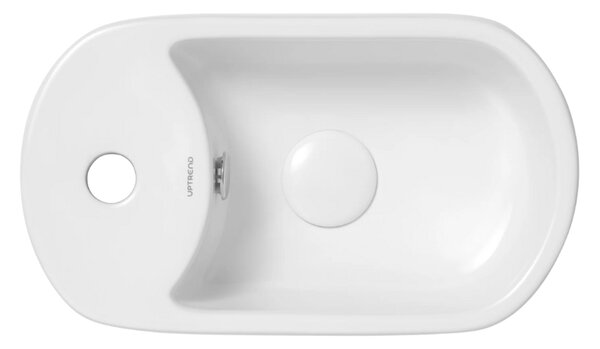 UPTrend Oválne keramické umývadlo na dosku CUTE TR4800, biela lesk