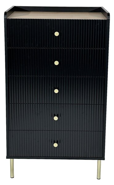 KOMODA, čierna, farba duba, 70/121,6/40 cm Xora - Komody, Online Only