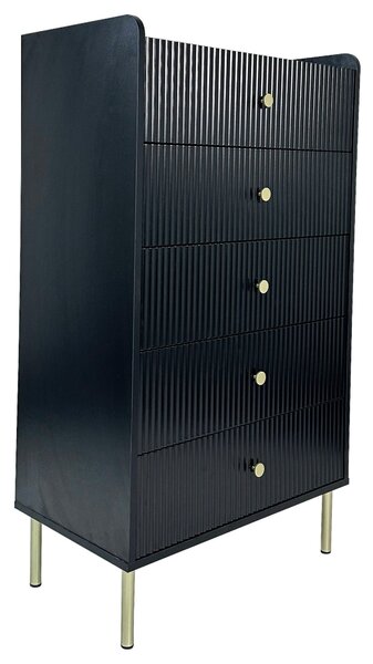 KOMODA, čierna, farba duba, 70/121,6/40 cm Xora - Komody, Online Only
