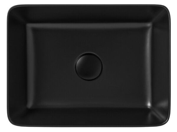 UPTrend Obdĺžnikové keramické umývadlo na dosku ROMA MATT BLACK TR41313‑U18, čierna mat
