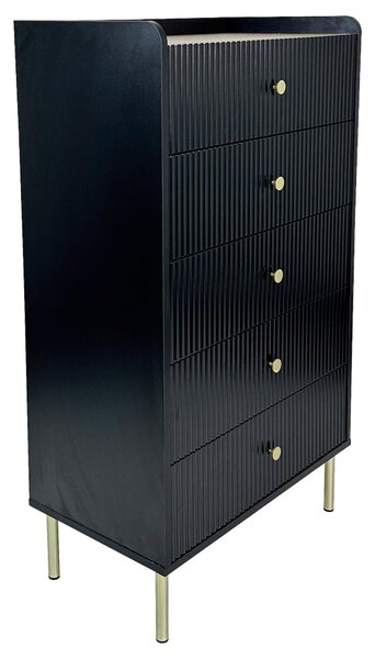KOMODA, čierna, farba duba, 70/121,6/40 cm Xora - Komody, Online Only