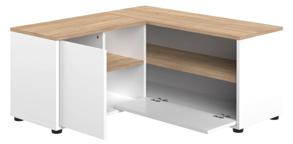 TV stolík v dekore duba v bielo-prírodnej farbe 90x45 cm Angle – TemaHome