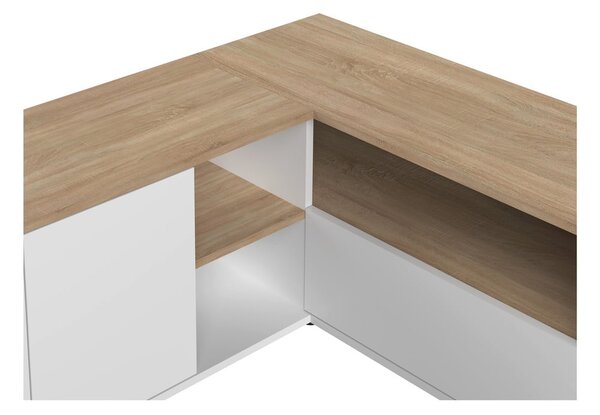 TV stolík v dekore duba v bielo-prírodnej farbe 90x45 cm Angle – TemaHome