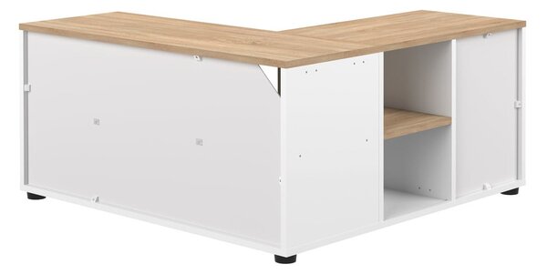 TV stolík v dekore duba v bielo-prírodnej farbe 90x45 cm Angle – TemaHome