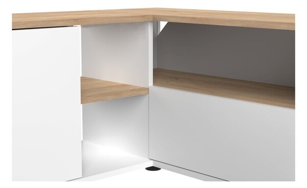 TV stolík v dekore duba v bielo-prírodnej farbe 90x45 cm Angle – TemaHome