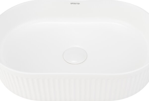 UPTrend Oválne keramické umývadlo na dosku OAZA BLOOM TR41422, biela lesk
