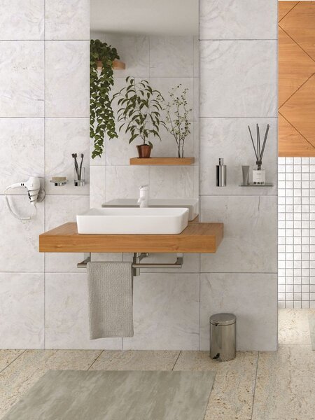 UPTrend Obdĺžnikové keramické umývadlo na dosku ATHENA TR41206, biela lesk
