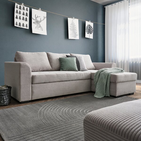 ROHOVÁ SEDAČKA, textil, svetlosivá Xora - Sedačky