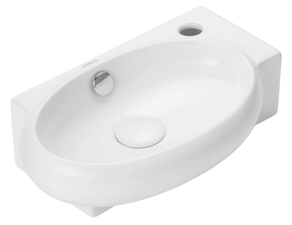 UPTrend Asymetrické keramické umývadlo závesné CORAL P TR4522B, biela lesk