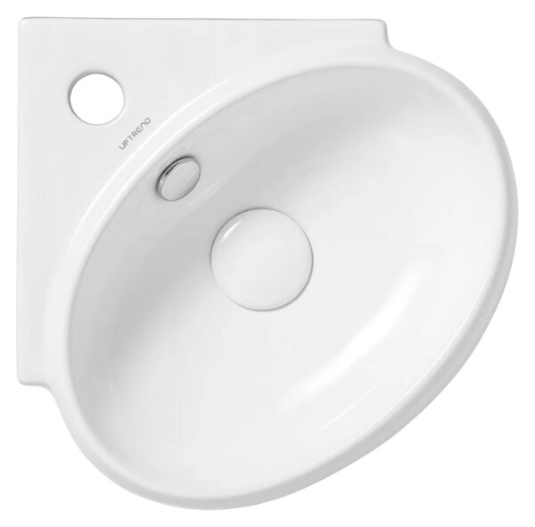 UPTrend Rohové keramické umývadlo závesné AMUR TR4518, biela lesk