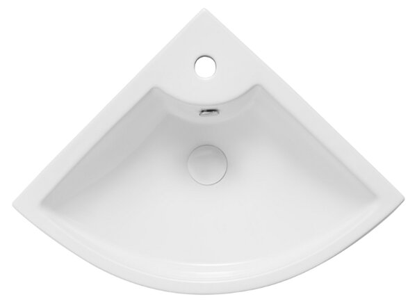 UPTrend Rohové keramické umývadlo závesné CHERRY XL TR4053, biela lesk