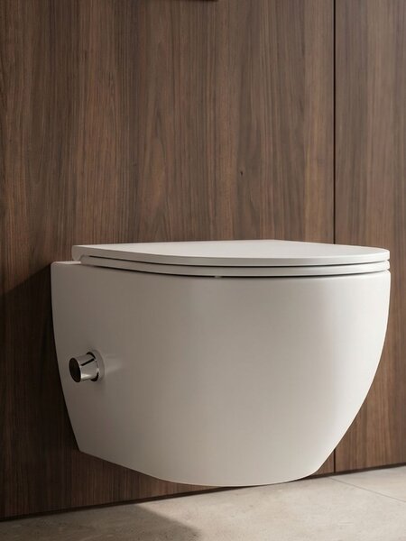 UPTrend Závesná WC misa s funkciou bidetu MONESI TR2239 vrátane Soft-Close sedadla, biela lesk