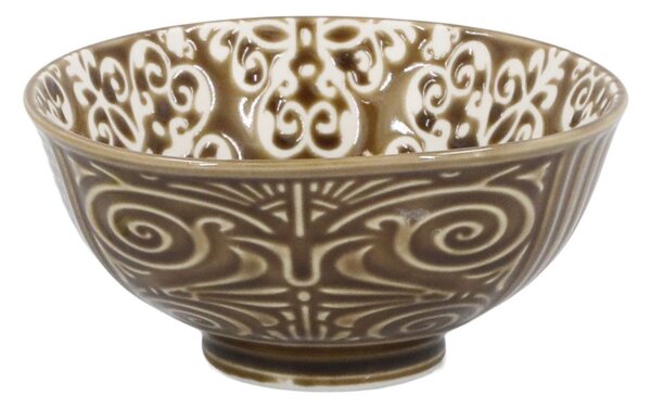 Ružová porcelánová miska s kvetmi vo vnútri Arés - Ø12*5,5 cm / 300ml - Chic Antique