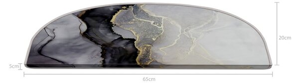 Čierno-biele nášľapy na schody v súprave 16 ks 20x65 cm Golden Marble – Vitaus